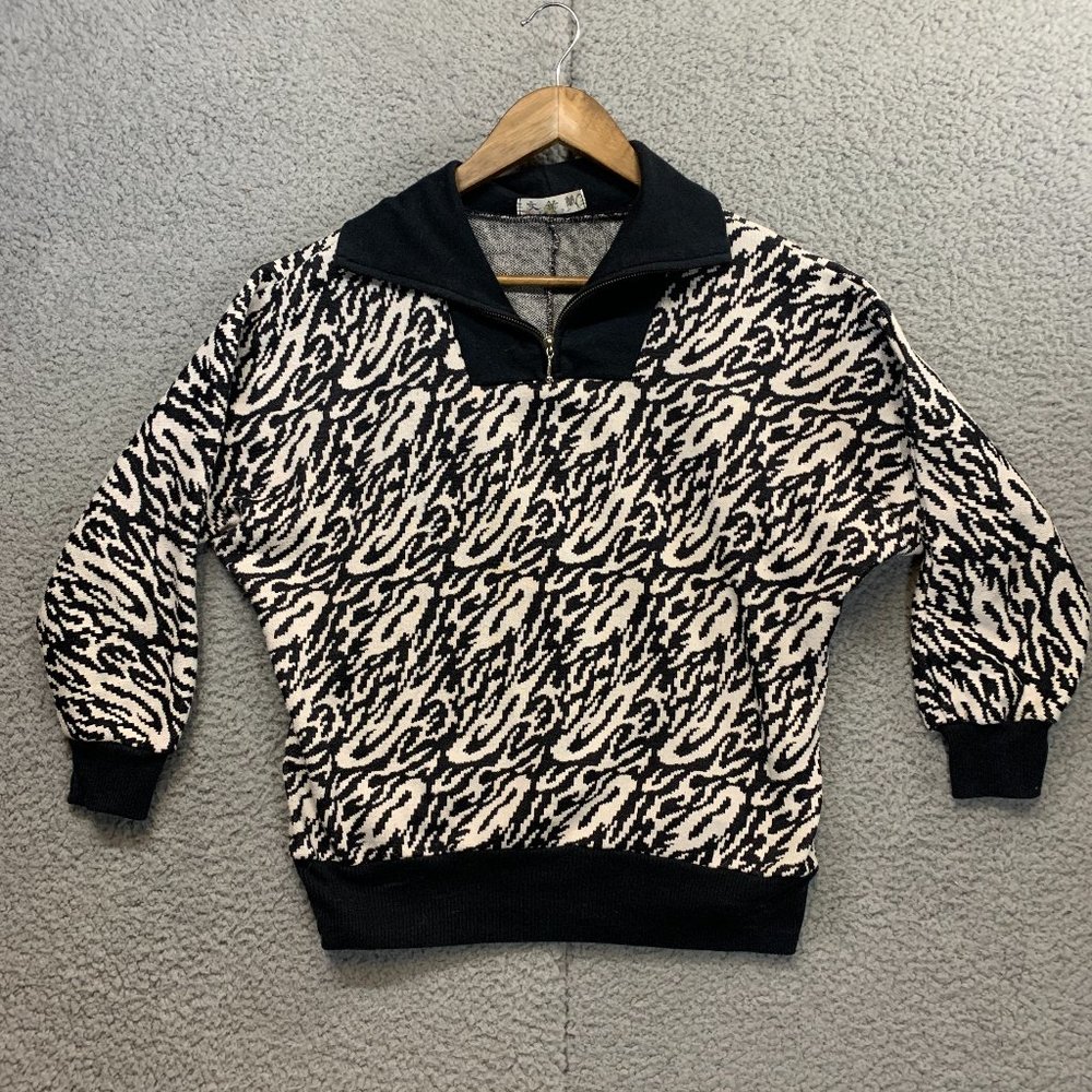 Zebra Pattern Zig Zag Women Sweatshirt. Appox. Small